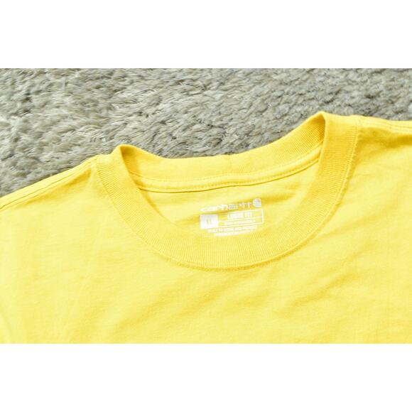 Carhartt Men's XL Yellow Cotton T-Shirt Loose Fit Short Sleeve Solid Crew Neck - Picture 5 of 7